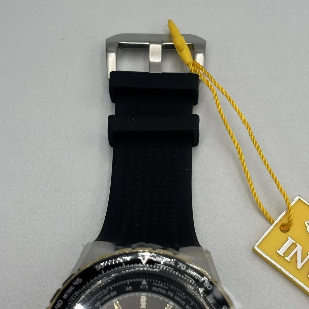 Invicta Aviator Watch Men 51mm Black Dial Two Tone Daydate Round 33029 New‎